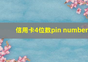 信用卡4位数pin number